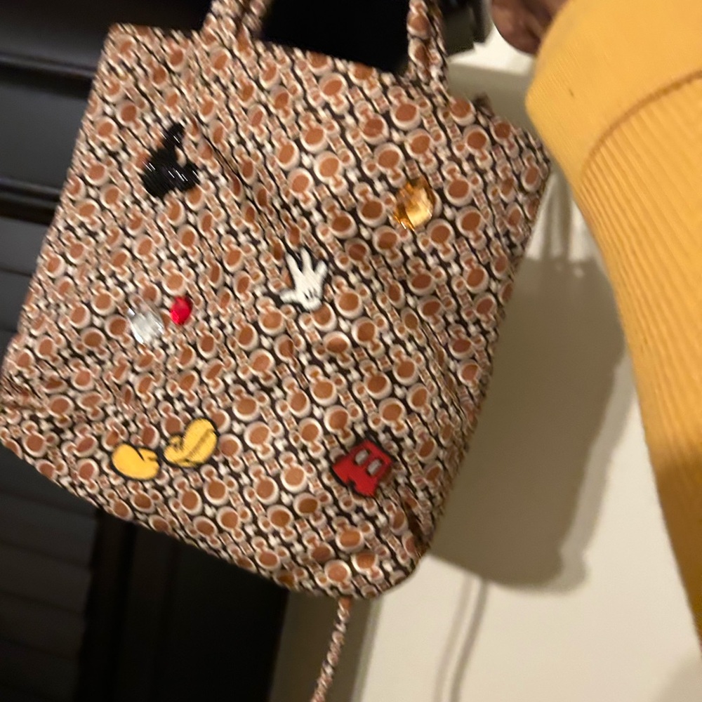 Mickey Mouse!! Vera Bradley Brown and Orange Patterned Tote